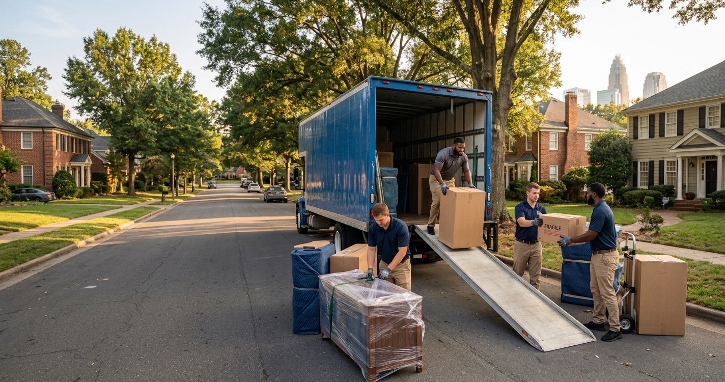 JJP Moving Solutions crew on a moving day in Charlotte, NC